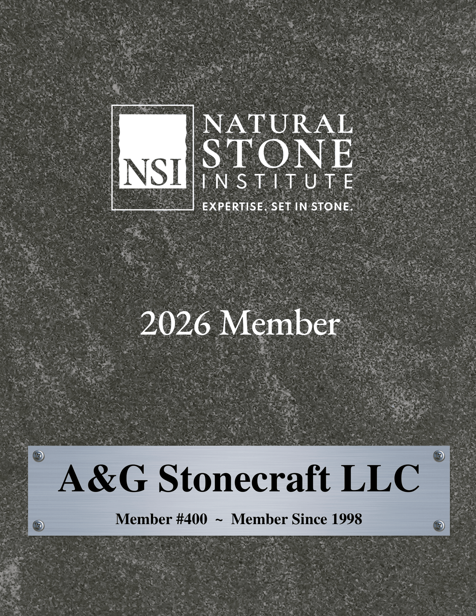 Natural Stone Institute Certificate